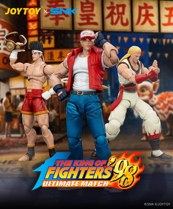 JOYTOY Fatal Fury Team Terry Bogard Andy Bogard Joe Higashi  1/18 Action Figure Set SNK KOF '98UM